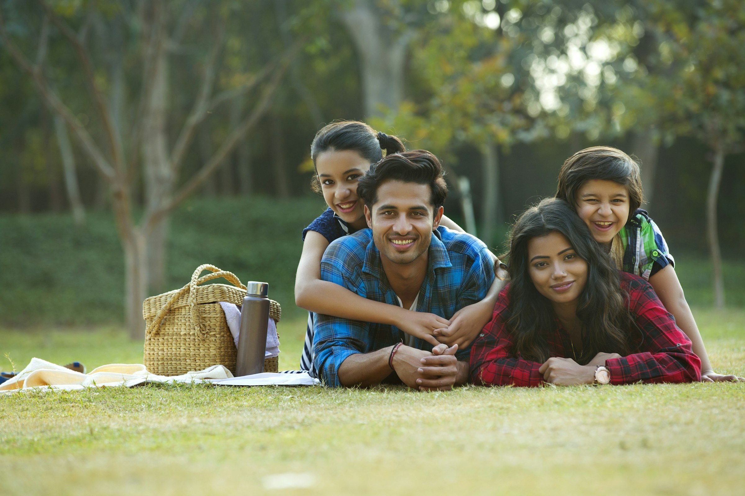 An indian family at the park